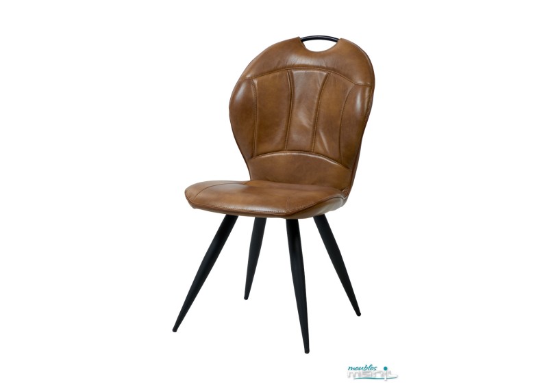 chaise cognac