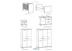 Chambre bébé Evy Blanc